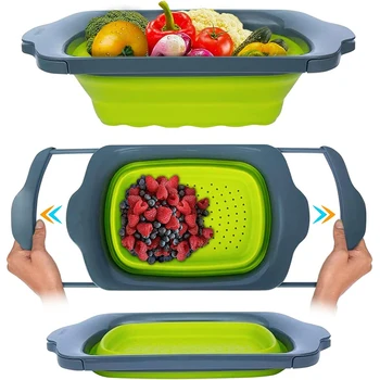 Collapsible Colander with Extendable Handles Colander Strainer