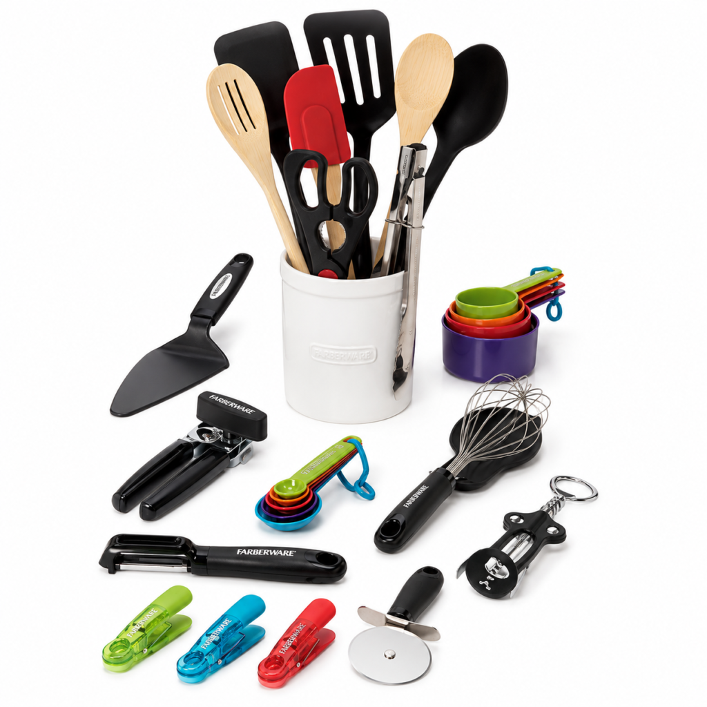 Farberware 28-Piece Kitchen Utensil & Gadget Set, Multicolor