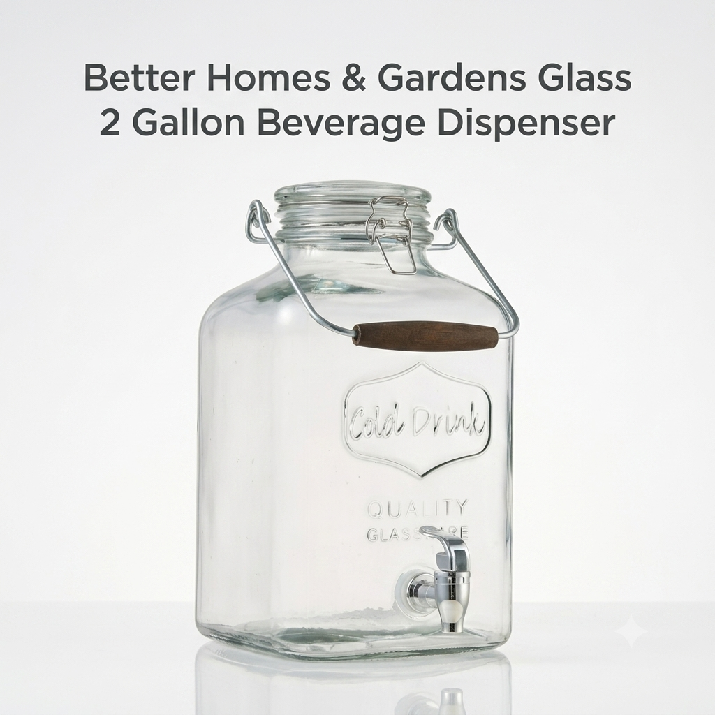 Glass 2 Gallon Beverage Dispenser with Glass Clamp Lid