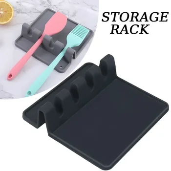 Heat-Resistant Silicone Utensil Holder with Drip Pad - Perfect for Stove Spoons, Spoons, and Tongs - Kitchen Essential